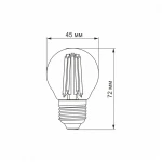 LED лампа VIDEX Filament G45FA 6W E27 2200K бронза - Зображення 3