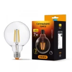 LED лампа VIDEX Filament G95FD 7W E27 4100K 220V диммерна (VL-G95FD-07274)