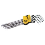 Ключі TORX MASTERTOOL набір 9 шт CrV довгі (Т10-Т50 90-227 мм) 75-0961