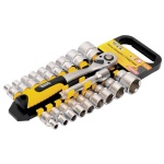 Набір торцевих насадок MASTERTOOL PROFI CrV 1/2" 8-32 мм підовжувач 125 мм тріскачка 72Т 20 шт 78-1220