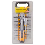 Набір торцевих насадок MASTERTOOL PROFI CrV 1/2" 8-32 мм підовжувач 125 мм тріскачка 72Т 20 шт 78-1220 - Зображення 2