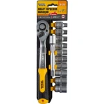 Набір торцевих насадок MASTERTOOL CRV 1/2" 8-19 мм підовжувач 125 мм тріскачка 72Т 12 шт 78-1312