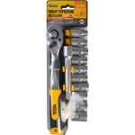 Набір торцевих насадок MASTERTOOL CRV 1/2" 8-19 мм підовжувач 125 мм тріскачка 72Т 12 шт 78-1312 - Зображення 2