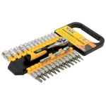 Набір торцевих насадок MASTERTOOL PROFI CrV 1/4" 4-14 мм підовжувач 100 мм тріскачка 72Т 28 шт 78-1428