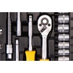Набір торцевих насадок MASTERTOOL CrV 1/4" 4-14 мм тріскачка 72Т 46 шт кейс 78-2047 - Зображення 4