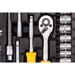 Набір торцевих насадок MASTERTOOL CrV 1/4" 4-14 мм тріскачка 72Т 46 шт кейс 78-2047 - Зображення 4