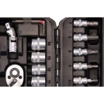 Набір торцевих насадок MASTERTOOL CrV 1/4" 4-14 мм тріскачка 72Т 46 шт кейс 78-2047 - Зображення 5