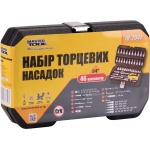 Набір торцевих насадок MASTERTOOL CrV 1/4" 4-14 мм тріскачка 72Т 46 шт кейс 78-2047 - Зображення 9