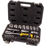 Набір торцевих насадок MASTERTOOL CrV 1/2" 10-32 мм тріскачка 72Т 21 шт кейс 78-4021