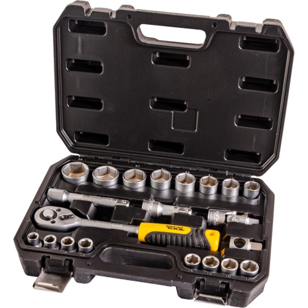 Набір торцевих насадок MASTERTOOL CrV 1/2" 10-32 мм тріскачка 72Т 21 шт кейс 78-4021