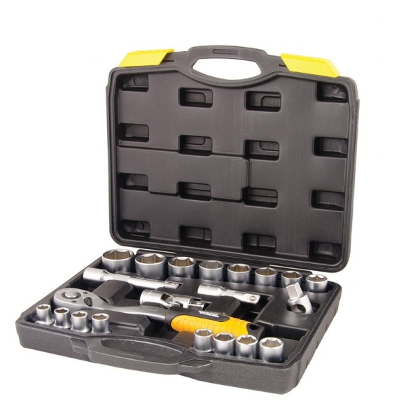 Набір торцевих насадок MASTERTOOL PROFI CrV 1/2" 10-32 мм тріскачка 72Т 21 шт кейс 78-4021-PF