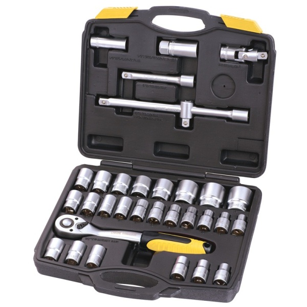 Набір торцевих насадок MASTERTOOL PROFI CrV 1/2" 8-32 мм тріскачка 72Т 32 шт кейс 78-4032