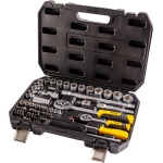 Набір торцевих насадок MASTERTOOL CrV 1/4"-1/2" тріскачка 72Т 72 шт кейс 78-5072
