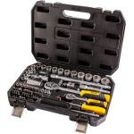 Набір торцевих насадок MASTERTOOL CrV 1/4"-1/2" тріскачка 72Т 72 шт кейс 78-5072