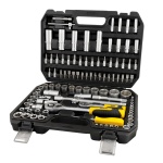 Набір торцевих насадок MASTERTOOL CrV 1/4" і 1/2" тріскачка 72Т 108 шт кейс 78-5108