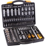 Набір торцевих насадок MASTERTOOL PROFI CrV 1/4"-1/2" тріскачка 72Т 111 шт кейс 78-5111 - Зображення 2