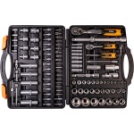 Набір торцевих насадок MASTERTOOL PROFI CrV 1/4"-1/2" тріскачка 72Т 111 шт кейс 78-5111 - Зображення 3