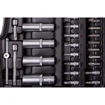 Набір торцевих насадок MASTERTOOL PROFI CrV 1/4"-1/2" тріскачка 72Т 111 шт кейс 78-5111 - Зображення 5