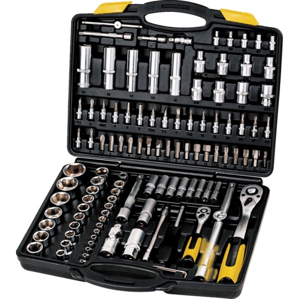 Набір торцевих насадок MASTERTOOL PROFI CrV 1/4"-1/2" тріскачка 72Т 111 шт кейс 78-5111
