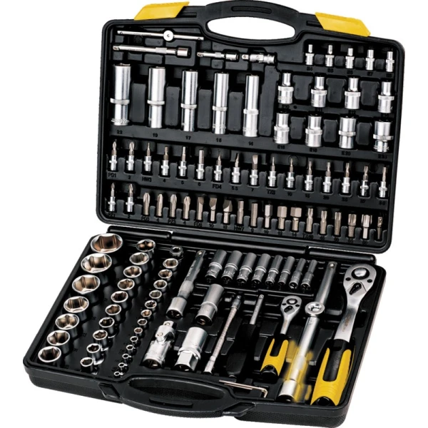 Набір торцевих насадок MASTERTOOL PROFI CrV 1/4"-1/2" тріскачка 72Т 111 шт кейс 78-5111