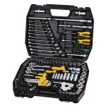 Набір ключів і торцевих насадок MASTERTOOL PROFI 1/4"-3/8"-1/2" тріскачка 72Т 121 шт кейс 78-5121