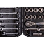 Набір ключів і торцевих насадок MASTERTOOL PROFI 1/4"-1/2" тріскачка 72Т 82 шт кейс 78-5182 - Зображення 5