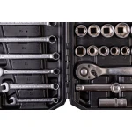 Набір ключів і торцевих насадок MASTERTOOL PROFI 1/4"-1/2" тріскачка 72Т 82 шт кейс 78-5182 - Зображення 5