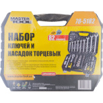 Набір ключів і торцевих насадок MASTERTOOL PROFI 1/4"-1/2" тріскачка 72Т 82 шт кейс 78-5182 - Зображення 11