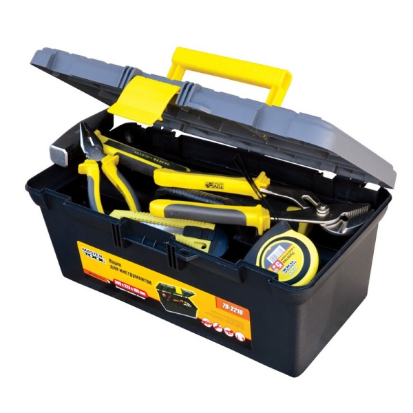 Скринька для інструменту MASTERTOOL 16" (395х223х165 мм) пластикові замки 79-2216