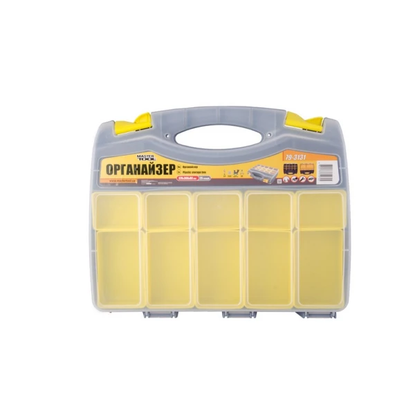 Органайзер із ручкою двосторонній MASTERTOOL 15 секцій + 10 лотків 15" (370х300х80 мм) 79-3131