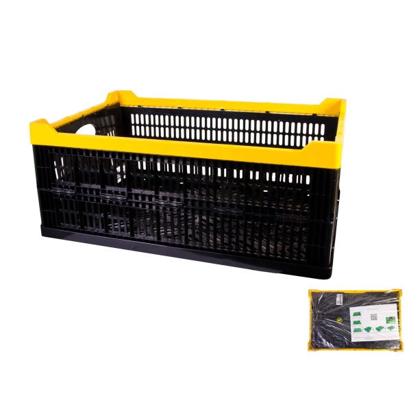 Скринька складна пластикова MASTERTOOL 600х400х240 мм чорна 79-3950