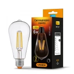 LED лампа VIDEX Filament ST64FD 6W E27 4100K 220V диммерна (VL-ST64FD-06274)