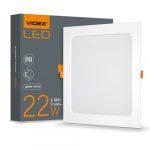 LED світильникBack вбудований квадрат VIDEX 22W 5000K