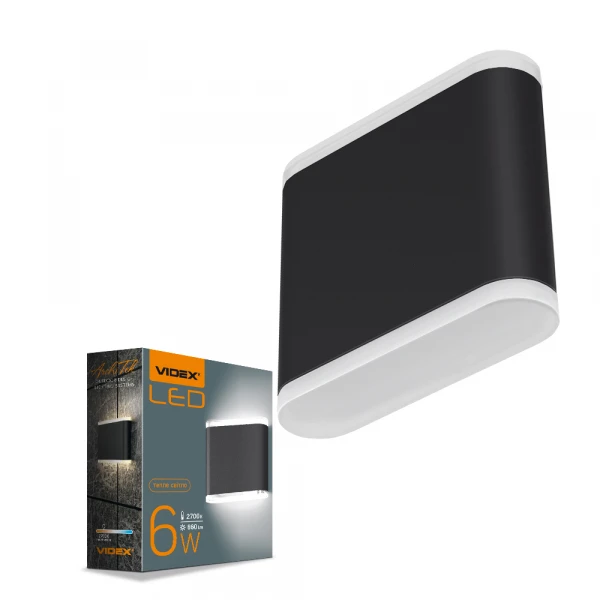 LED Світильник архітектурний IP54 VIDEX 6W 2700K чорний (VL-AR06-062B)