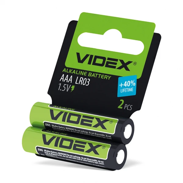 Батарейка лужна Videx LR03/AAA 2pcs SHRINK CARD (60/720) (LR03/AAA 2pcs SC)