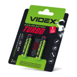 Батарейка лужна Videx LR03/AAA Turbo 2pcs BLISTER (20/360) (LR03T/AAA 2B)