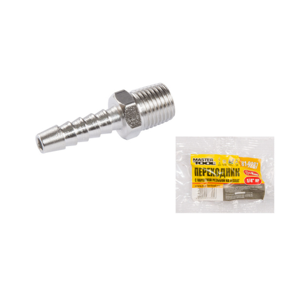 Перехідник MASTERTOOL із ЗР 1/4" на "ялинку" 8 мм 81-9287