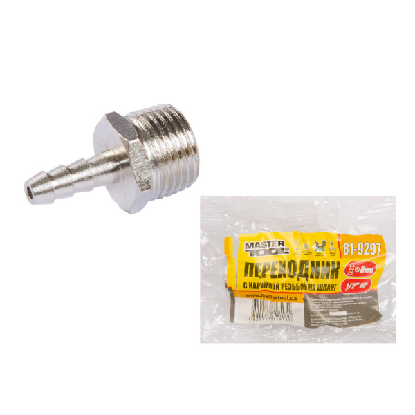 Перехідник MASTERTOOL із ЗР 1/2" на "ялинку" 8 мм 81-9297