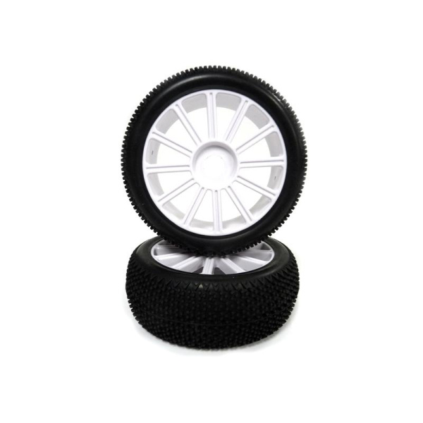1:8 White Rim & Tire Complete For Buggy (821001W+821002) 2P