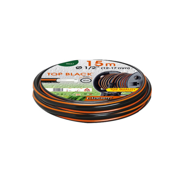 Шланг для поливу Claber Top-Black 9037, 15 м 1/2" чорний