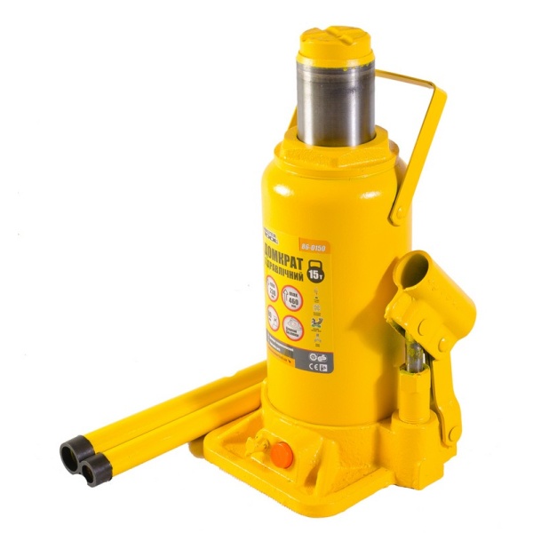 Домкрат гідравлічний пляшковий MASTERTOOL 15 т 230-460 мм 86-0150
