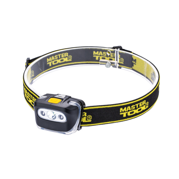 Ліхтар налобний MASTERTOOL 4 режими 55х35х40 мм CREE XT-E WHITE LED+2xRED