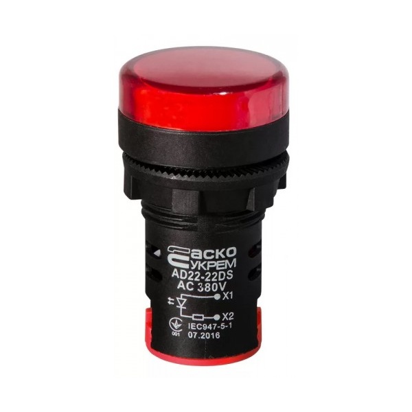 Сигнальна арматура AD22-22DS червона 380V АC