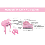 Дитяче піаніно синтезатор Baoli "Маленький музикант" з мікрофоном та стільцем 37 клавіш (рожевий) - Зображення 4