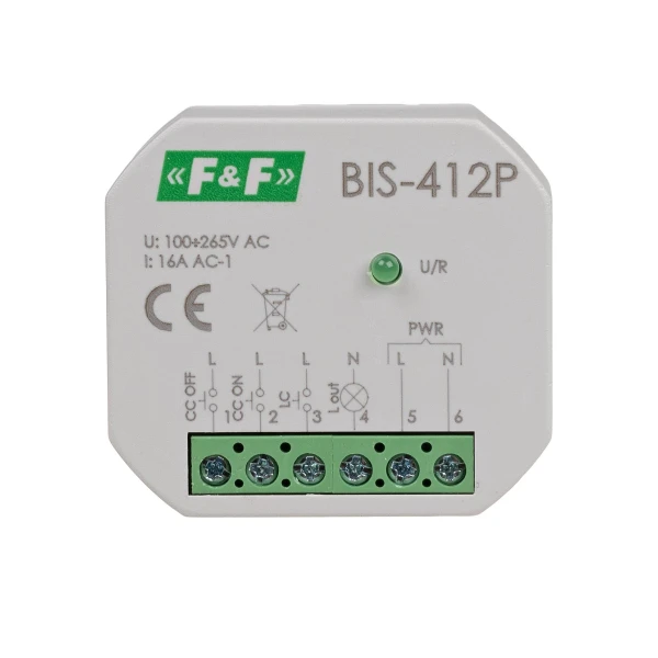 Бістабільне реле групове BIS-412P для прихованого монтажу.