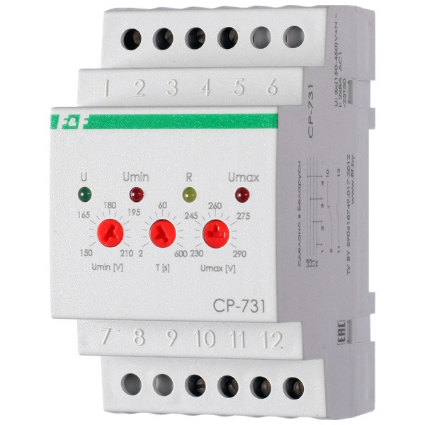 Реле напруги CP-731, трифазне, 2 А