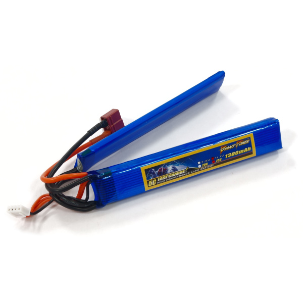 Акумулятор для страйкболу Giant Power (Dinogy) Li-Pol 1300 мАг 11.1 В 130x21x12,5 мм T-Plug