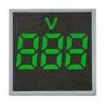 Квадратний цифровий вимірювач напруги ED16-22FVD 30-500В АС (зелений)