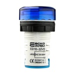 Круглий цифровий вимірювач напруги ED16-22VD 30-500В АС (синій) - Зображення 4