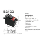 Сервопривід мікро 11г BATAN B2122 2.5кг/0.12сек метал - Зображення 2